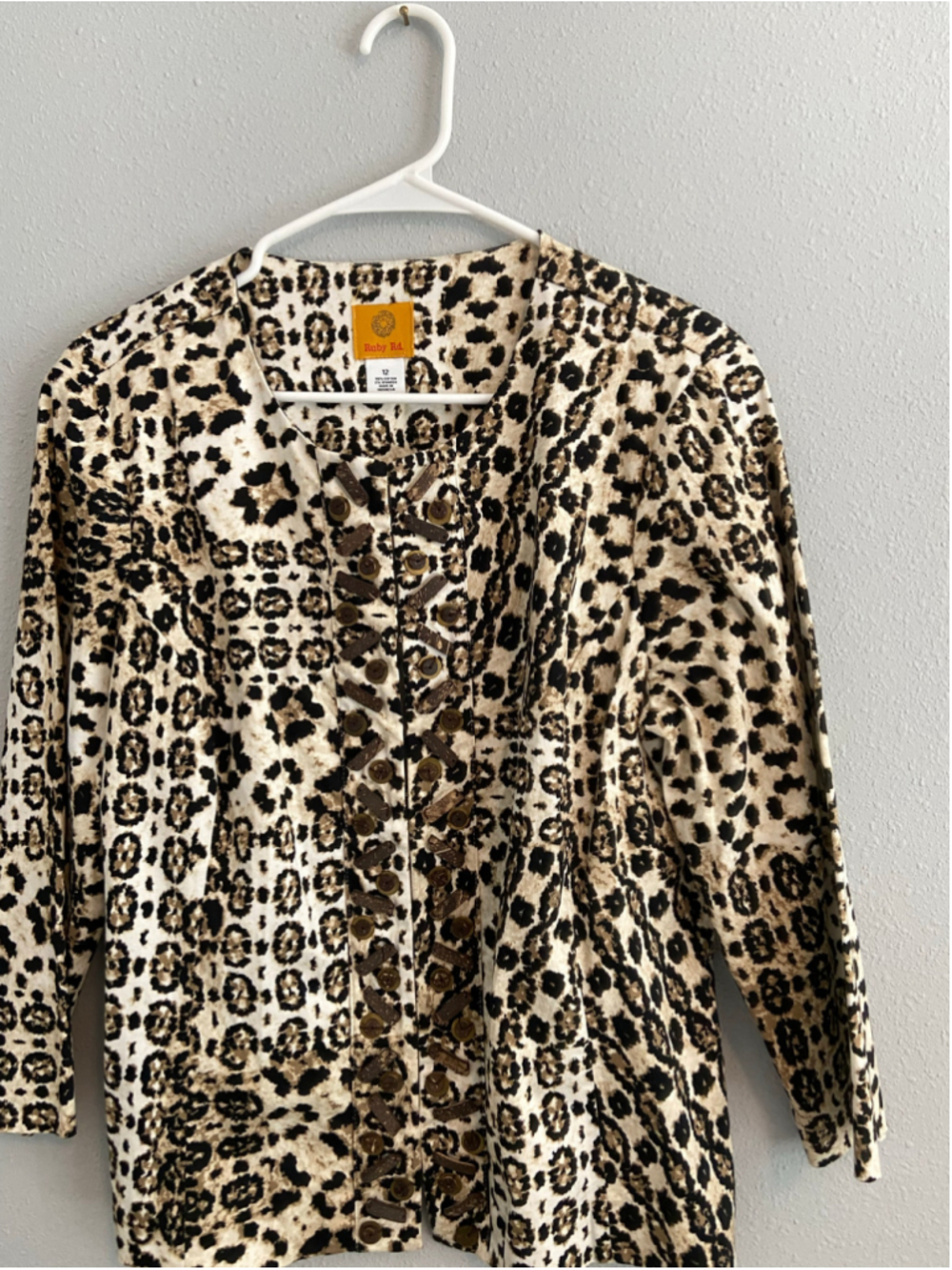 Ruby Rd. Fall animal print Shacket size 12.
